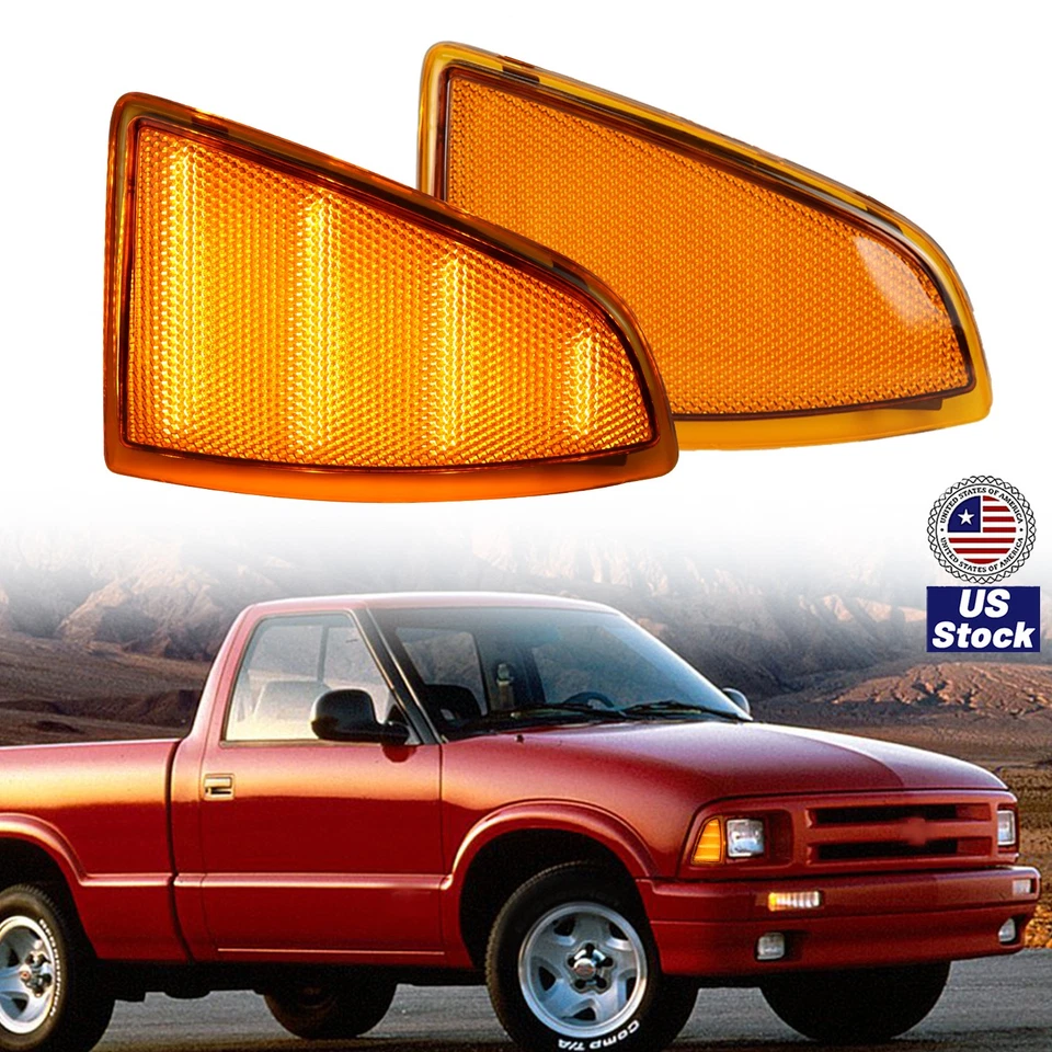 Luces LED de señal de marcador lateral de parachoques delantero ámbar para Chevy S10 94-97 Foto 1 de 4