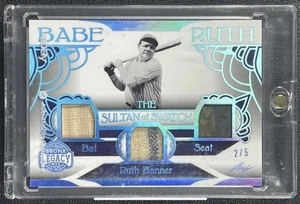 BABE RUTH 2023 Leaf Bronx Legacy Sultan of Swatch Bat Banner Seat Patch /5 HOF - Picture 1 of 2