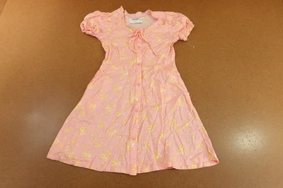Nuevo Vestido Antiguo Azul Marino Niñas Talla Pequeña (6-7) Rosa Estampado Floral Manga Corta Línea A Foto 1 de 4