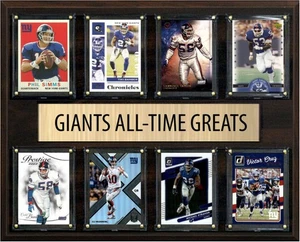 New York Giants All Time Greats Legends Plaque 8 Cards Eli Manning Lawrence Tayl - Picture 1 of 4