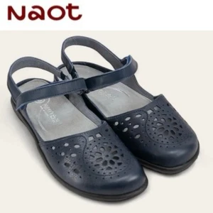 Naot Womens Arataki Leather Mary Jane Slingback Closed Toe Shoes Sz 39 Navy $194 - Picture 1 of 12
