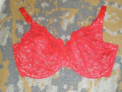 Sujetador con aros Wacoal All Dressed Up 34G encaje rojo sin almohadillas ni forro #851166  Foto 1 de 4