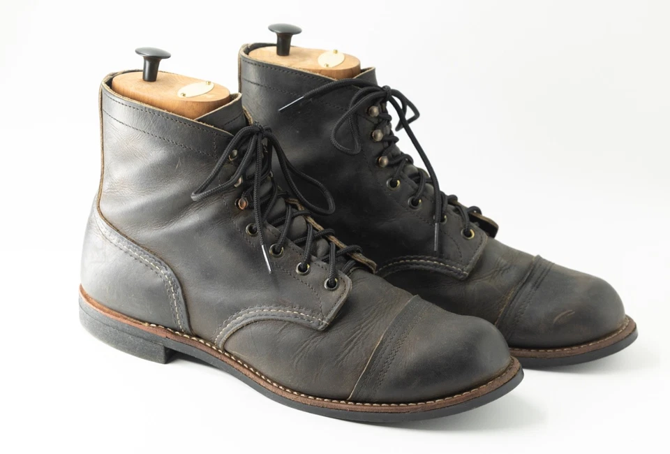 Botas de cuero RED WING® 8086 IRON RANGER carbón áspero y resistente 11 precio de venta sugerido por el fabricante 400 USD EE. UU. Foto 1 de 4