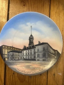 COMMEMORATIVE 7” PLATE NEW CITY HALL & MASONIC TEMPLE PORTLAND ME PRISTINE! - Picture 1 of 11