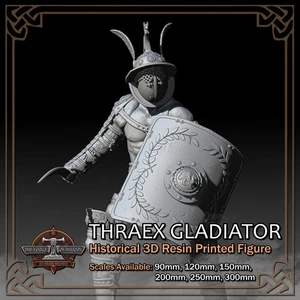 Gladiador romano tracio Thraex - Escala 1/18 a 1/6 - Figura impresa en resina 3D - Imagen 1 de 15