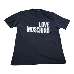 Love Moschino T Shirt Mens Size Large Black Big Logo Spellout *READ* - Picture 1 of 9
