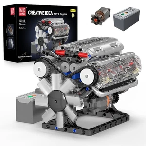 Mould King 10088 Technic V8 Car Engine Motorized Model Building Blocks Brick Set - Picture 1 of 10