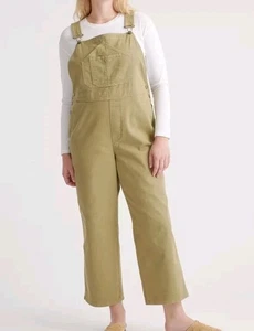Salopette relax donna nuova con etichetta cotogna cotone biologico elasticizzato twill piccola oliva - Foto 1 di 11