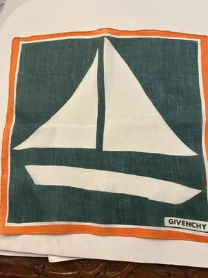 Givenchy Linen “Sailboat” Hankie - Image 1 of 3