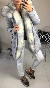 TOLLER K.ZELL DAMEN GRAUER BESATZ OMBRE WINTER PARKA JACKE MANTEL GRÖSSE M L 10 12 38 - Bild 1 von 11