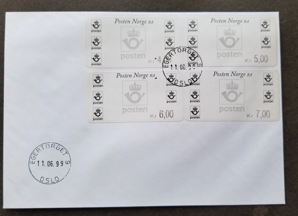 [SJ] Norway Machine Frama Label 1999 Posthorn Emblem (ATM stamp FDC) *see scan - Image 1 of 4