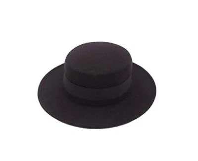 Clásico Negro Moda Fedora Sombrero Plano Elegante Jazz Sombreros Ala Iglesia Derby Gorra  Foto 1 de 3