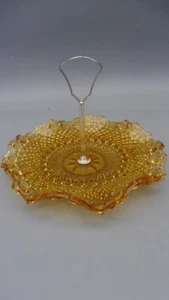 1930's ART DECO AMBER GLASS CAKE STAND - Picture 1 of 5