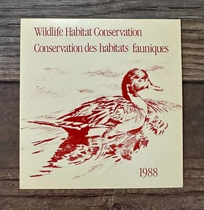 Estampillas WTD - 1988 CANADÁ **** Sello de pato de conservación de hábitat de vida silvestre - Imagen 1 de 2