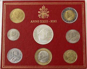 Vatikan Lire KMS Kursmünzensatz 2001 OVP 8 Münzen davon 1 aus Silber
