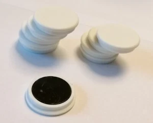 10er Haftmagnet rund weiß Ø 32mm Magnettafel Whiteboard Flipchart Büro - Bild 1 von 2