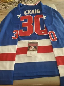Jim Craig Signed Team USA Miracle on Ice Jersey JSA  1980 Winter Olympics - Picture 1 of 18