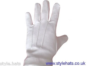 Ceremonial White Dress Gloves Parade Masonic Services Unisex Men Women Gloves - Image 1 of 4