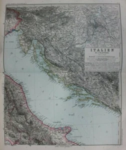 Original antique map ADRIATIC SEA, DALMATIAN COAST, CROATIA, ITALY, Stieler 1891 - Picture 1 of 9