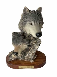 Enduring Bond Wolf Scultura Edizione Limitata 1778/2500 Firmato Randy Lettura - Foto 1 di 17