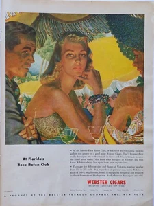 1948 vintage Webster cigars print ad. At Florida's Boca Raton club - Picture 1 of 1