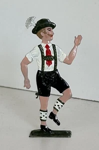 1141/24 Alte Zinnfigur Bayer Tracht Tanz Schuhplatteln Anhänger Zinnanhänger - Picture 1 of 3