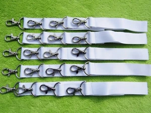 20 x Sublimation White Blank Mini Lanyards Keyrings with Metal Trigger Clip 25mm - Picture 1 of 2