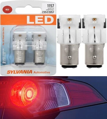 Sylvania Premium LED Light 1157 Red Two Bulbs Stop Brake Replace Upgrade Lamp - Image 1 of 4