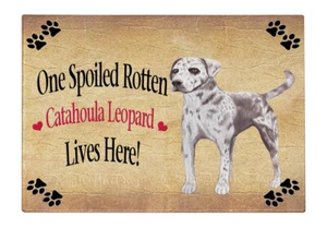 Catahoula Leopard Dog Glass Cutting Board Kitchen Chopping Vegetables Halloween - Picture 1 of 3