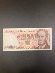 1988 Poland 100 Zlotych Uncirculated Banknote - Picture 1 of 2
