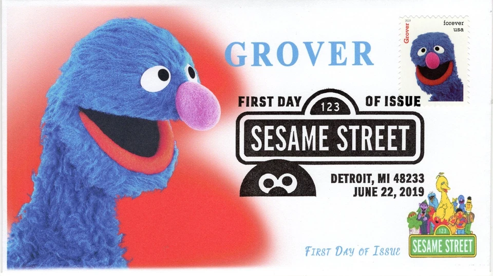 AO- 5394O-2, 2019, Sesame Street  Add-on Cover, First Day Cover, Pictorial Postm - Image 1 of 1