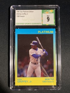 1991 Star Platinum Edition #58 Ken Griffey Jr /1000 1989 Season CSG 9 Mint POP 1