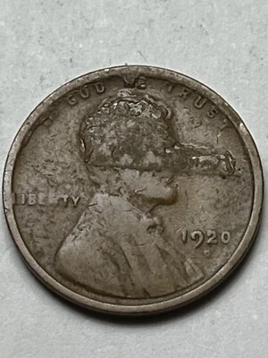 1920 D  1c Wheat Cent Obverse Brockage Error Coin Lot U821 - Image 1 of 4