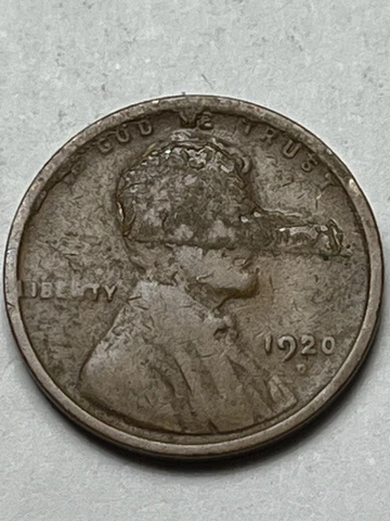 1920 D  1c Wheat Cent Obverse Brockage Error Coin Lot U821 Cover