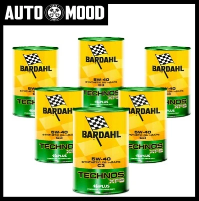 BARDAHL TECHNOS XFS C3 5W40 Olio Motore sintetico ACEA C3 tagliando Auto 6 LT