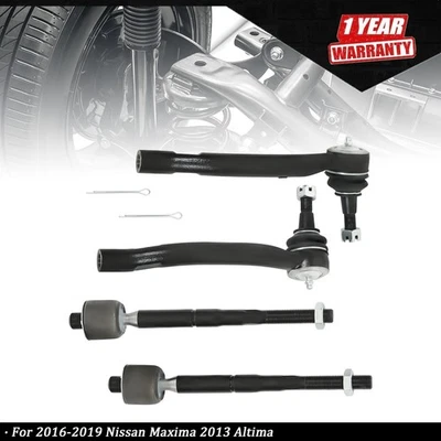 For Nissan Maxima 2013 Altima Sedan 2016-2019 4pcs Front Inner Outer Tie Rod End - Image 1 of 4