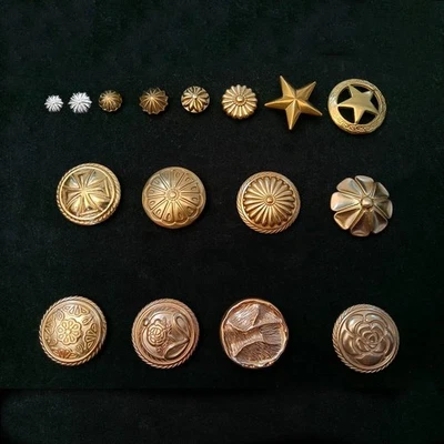 Solid Brass Leather Craft  Rivet Stud Punk Screw Back Wallet bag Conchos Decor - Image 1 of 4