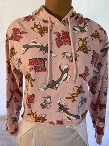 TOM & JERRY Hooded Sweatshirt Pink Girls Size L - Picture 1 of 10