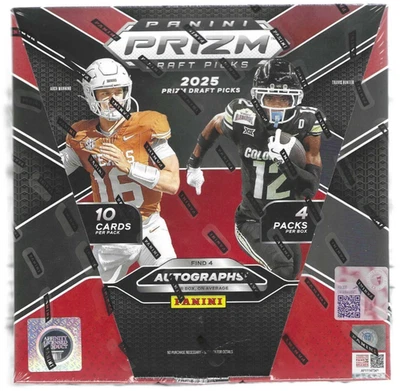 Caja de pasatiempos sellada de fábrica de fútbol americano selecciones de draft de Panini Prizm 2025 Foto 1 de 2