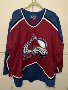 Vintage Colorado Avalanche Hockey Jersey NHL Starter Brand L - Picture 1 of 3