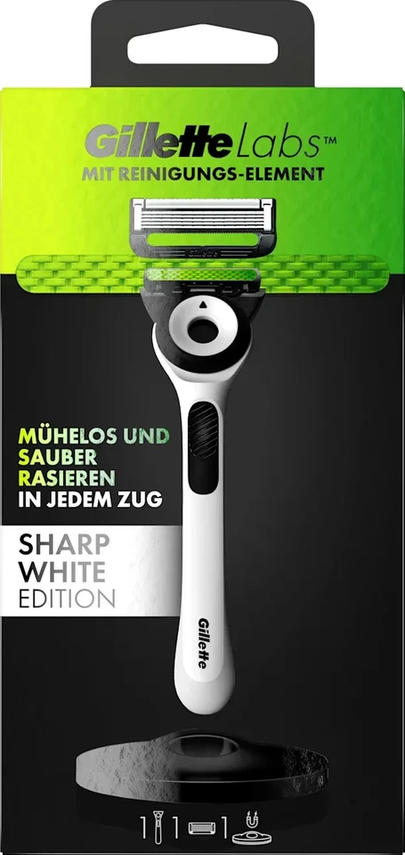Gillette Labs limited white Edition Herrenrasierer mit 1 Klinge und Sockel - Bild 1 von 1