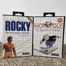 Sega Master System Game Lot Rocky Monopoly Game Lot In Cases Tested