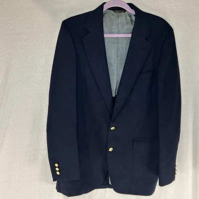 Cricketeer Season Skipper Blazer Men’s 42 Navy Wool Sport Coat Gold Button - Image 1 of 4