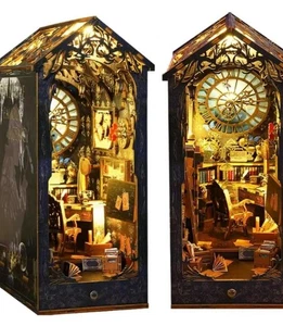 DIY BUCHECKE Ende DETECTIVE BERÜHMTE AGENTUR MINIATUR PUPPENHAUS NEU Lichter Handwerk - Bild 1 von 8