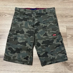Levi’s Boy’s Camo Green Relaxed Fit Cargo Shorts Size 16 Regular 28 Width (A36) - Picture 1 of 7