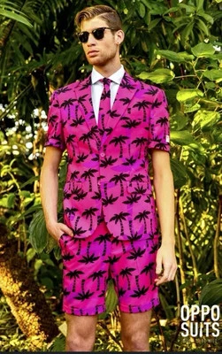OppoSuits Tropicool Palmera Verano Tropical Chaqueta Pantalones Cortos Traje Disfraz Talla 44 Foto 1 de 4