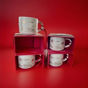 4 Starbucks Florida Kaffeebecher 2 oz Christmas Ornament You are here Weißgold - Bild 1 von 9
