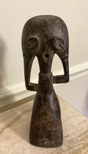 ANTIGUA POLEA DE MADERA AFRICANA FIGURA HERRAMIENTA DE TEJIDO TEXTIL - Imagen 1 de 14