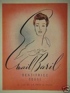 PUBLICITÉ 1943 EMAIL BARIL DENTIFRICE ROUGE - ADVERTISING  - Imagen 1 de 1
