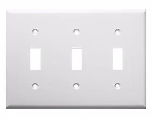 *NEW* Toggle Switch 3-Gang Wall Plate Cover White Unbreakable Lexan - Picture 1 of 1